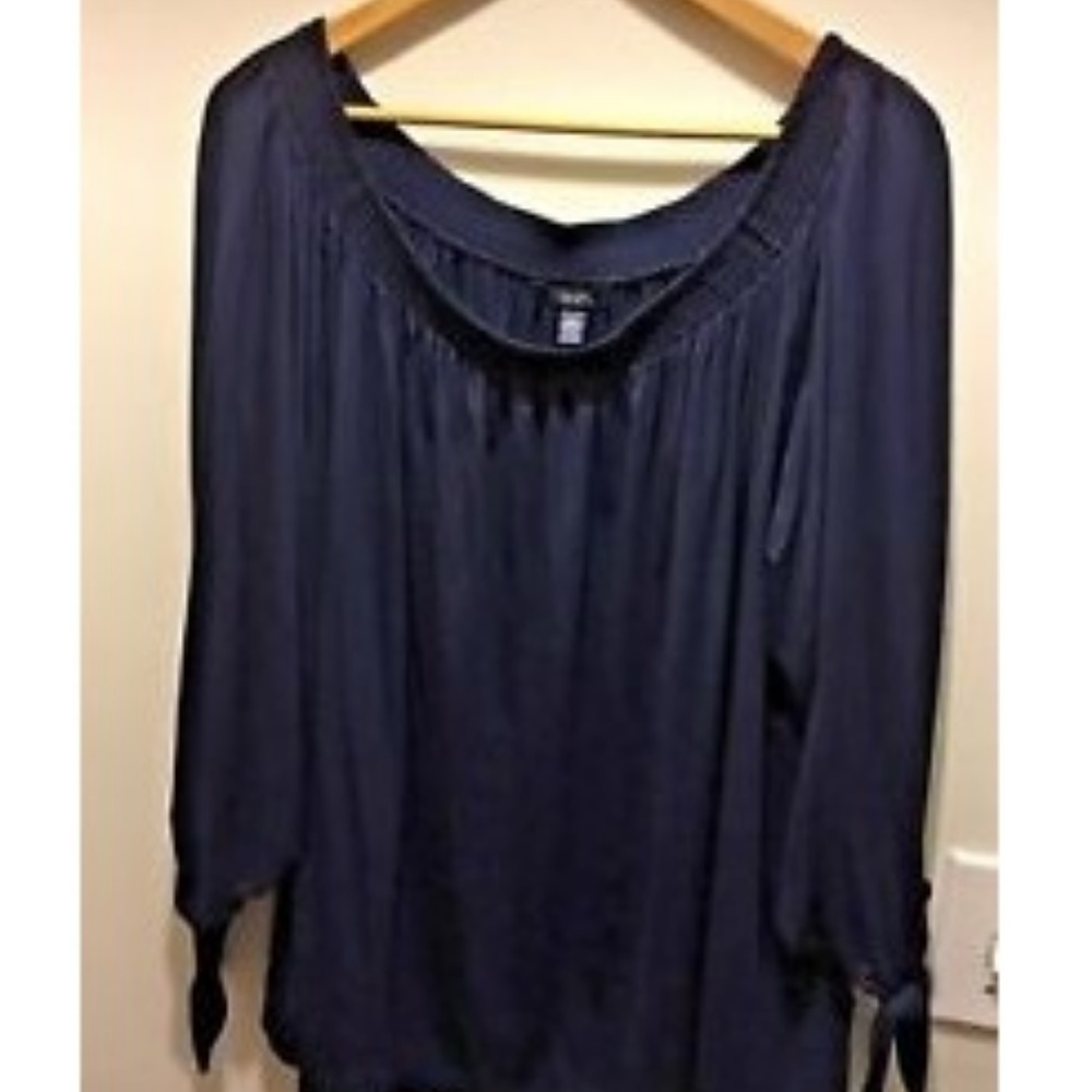 Women's Chaps Off The Shoulder Top Blouse 3X Blue